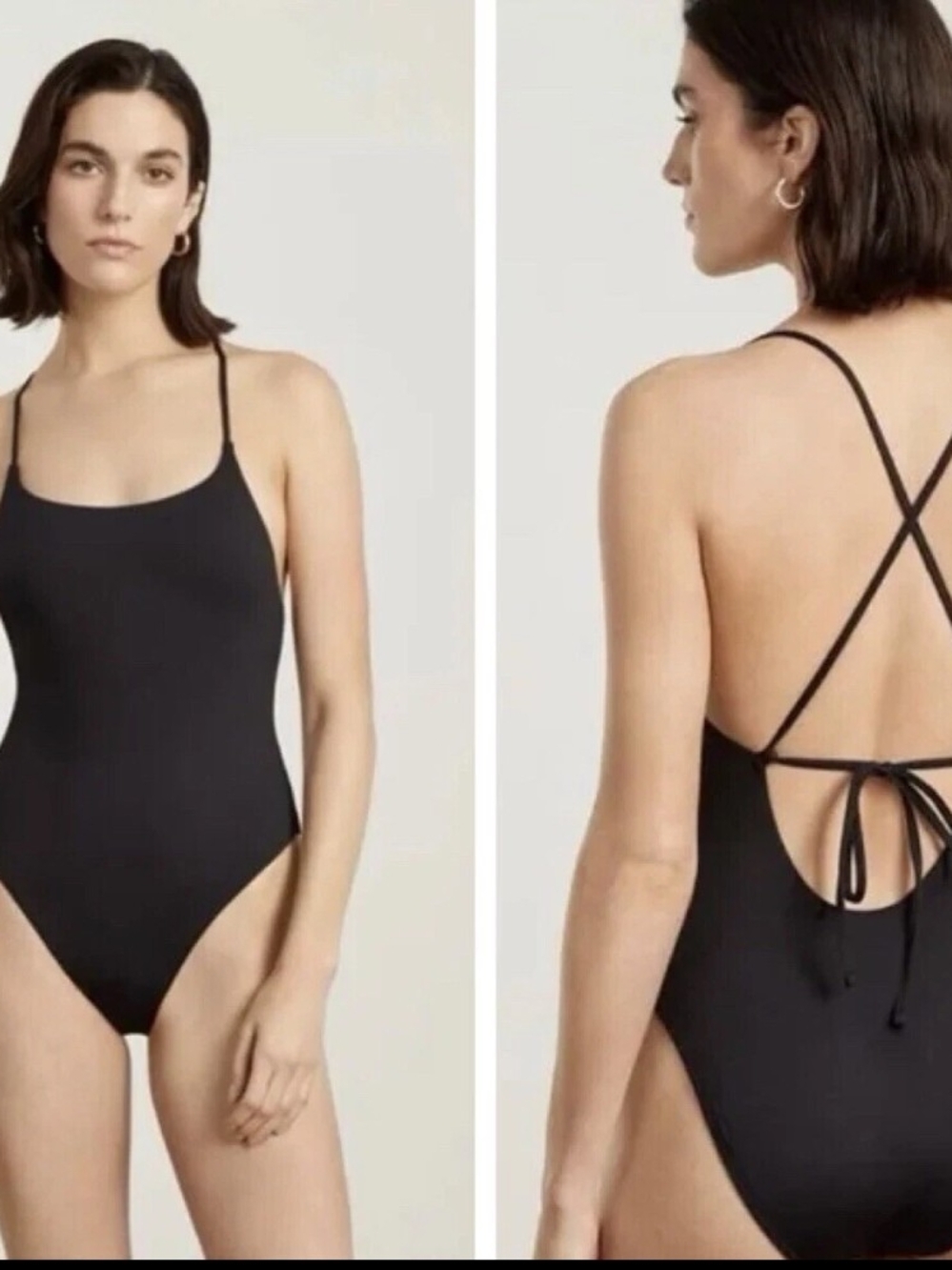 Everlane Black Strappy-Back One-Piece Swimsuit